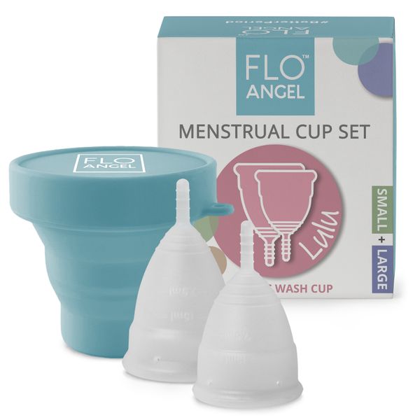 Flo Angel Small And Large Menstrual Cup Set With Sterilizer Cup