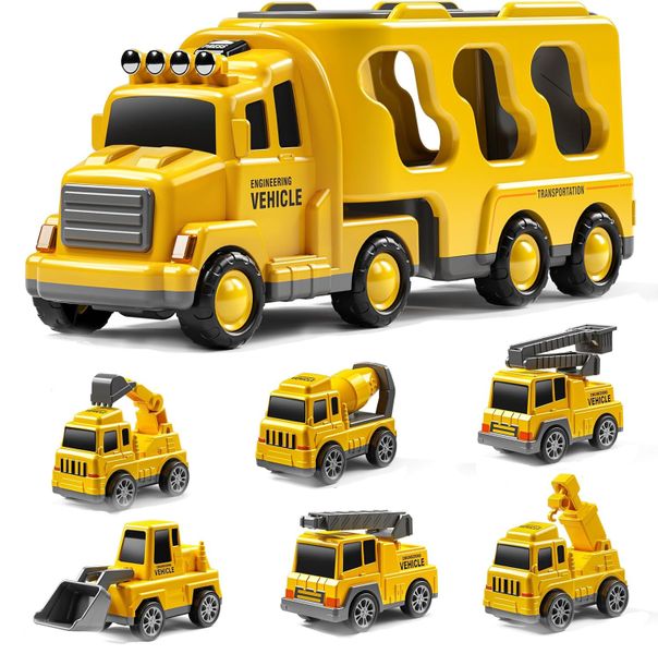 7 Construction Truck Toys Sets for 3 4 5 6 Years Old Boys - Engineering Car