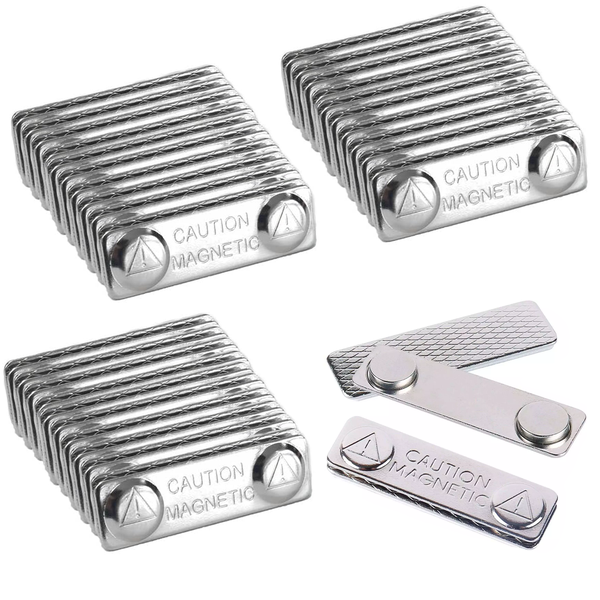 Magnetic Name Badge Holders with Strong Magnets for ID Badges, Tags - 50 Pack
