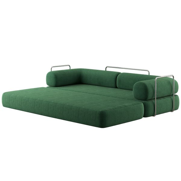Soft Cloud Sofa Bed, 4-in-1 Fold Out Floor Lounger and Sleeper Sofa (Green)