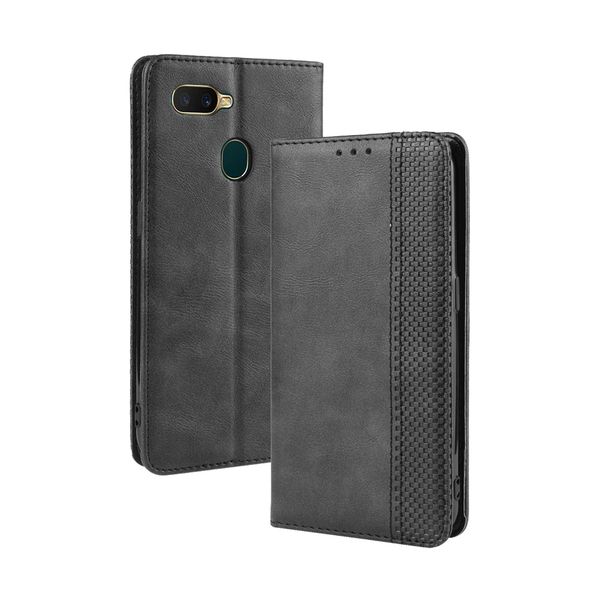 Magnetic Buckle Retro Pattern Leather Case Compatible With Oppo A7
