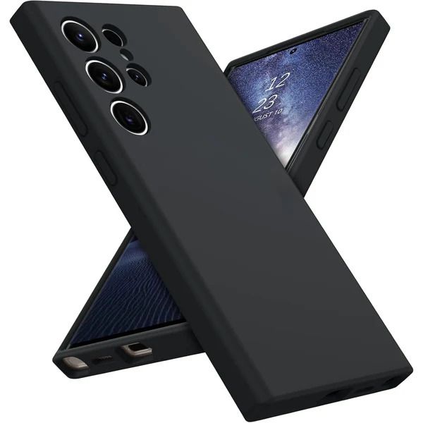 Silicone Protective Phone Case Compatible With Galaxy S25 Ultra (Black)