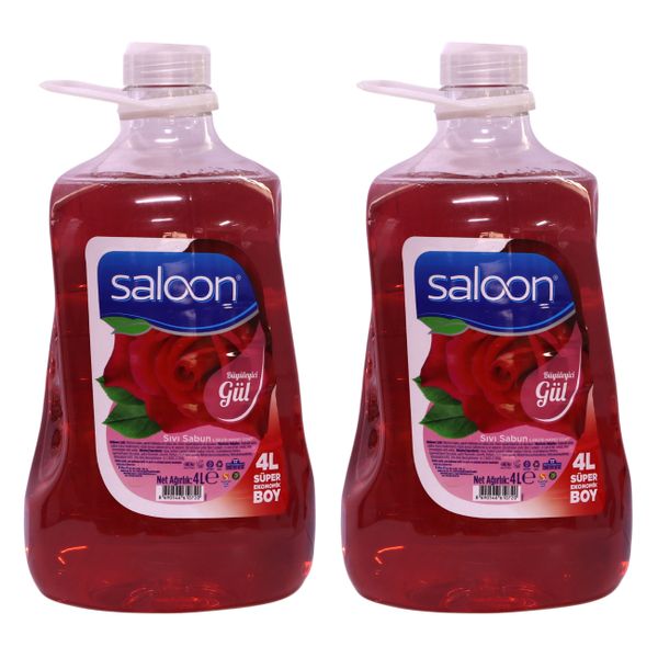 Saloon Liquid Hand Wash Soap - Rose - 4 Litres - 2 Pack