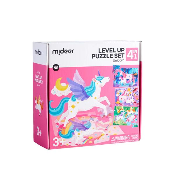 Mideer Level Up Puzzles Set - 4-in-1 - Unicorn
