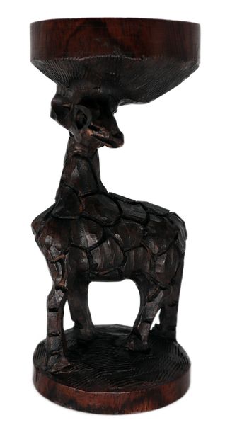 Hand Carved Wooden Giraffe Decorative Ostrich Egg Holder