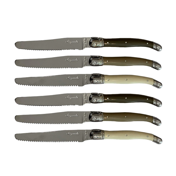 Laguiole by Jean Dubost 6 English Table Knives - Linen Mix