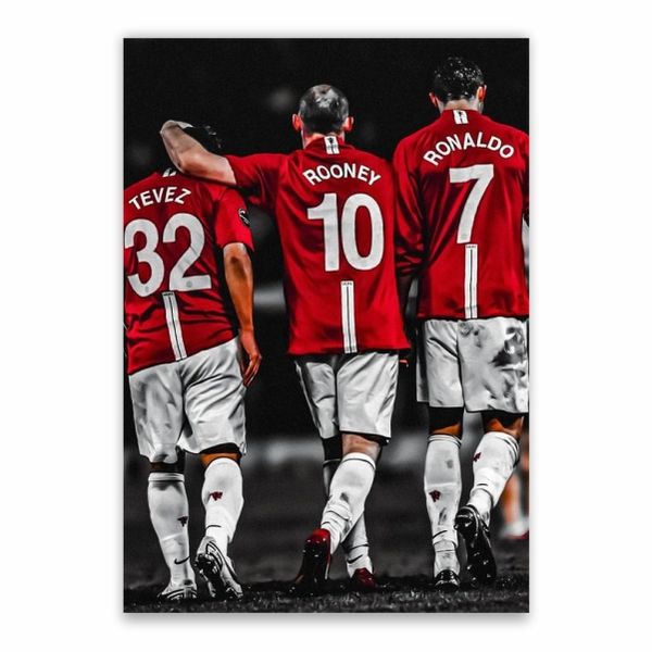 Tevez, Rooney And Ronaldo Poster - A1