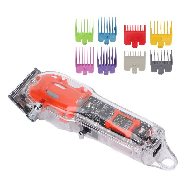 Orange Hair Clipper LED Display USB Rechargeable