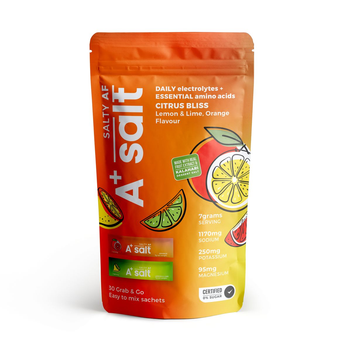 Primal Wellness-A+SALT - Electrolytes with Amino Acids- Orange & Lemon|Lime