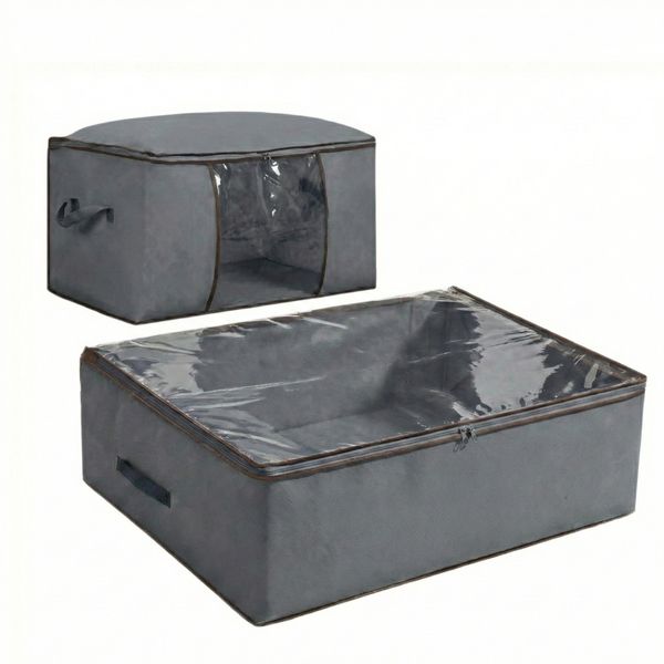 2-Piece Foldable Fabric Storage Organizer Set - Under-Bed &amp; Closet Bags