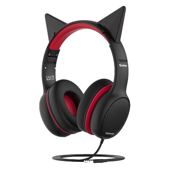 Promate Simba Over-Ear Hi-Definition SafeAudio Wired Headset - Onyx