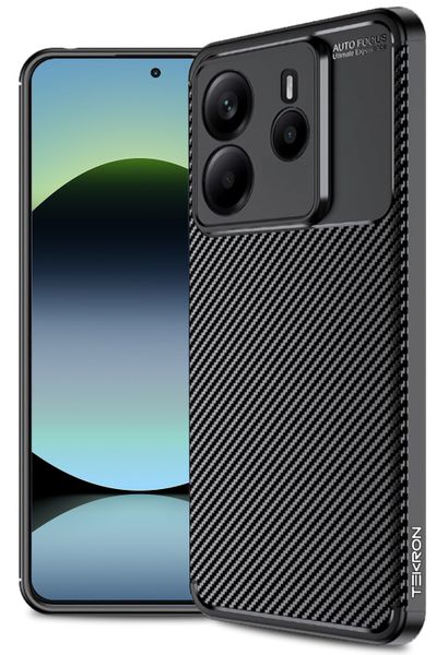 TEKRON Premium Carbon Design Case Compatible with Xiaomi Redmi Note 14 4G