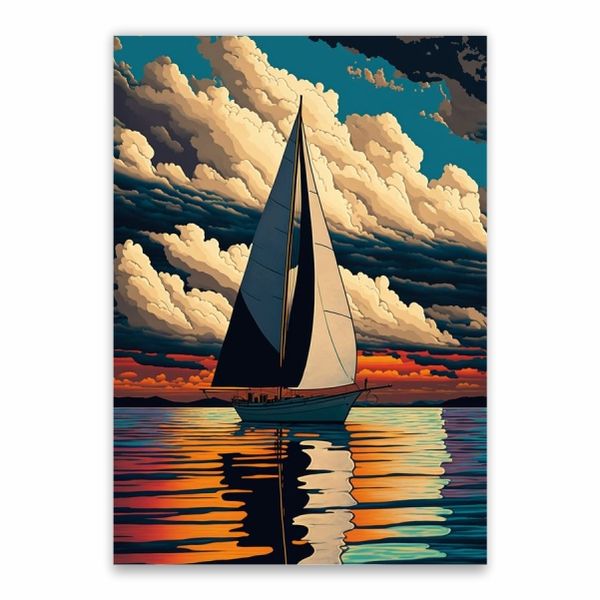 Boat Sailing On Seas Poster - A1