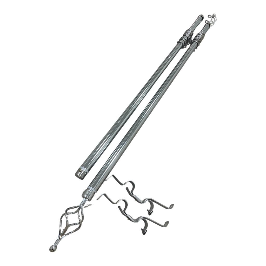 Expandable Curtain Double Rod with Twisted Cage Finial 2m Shop