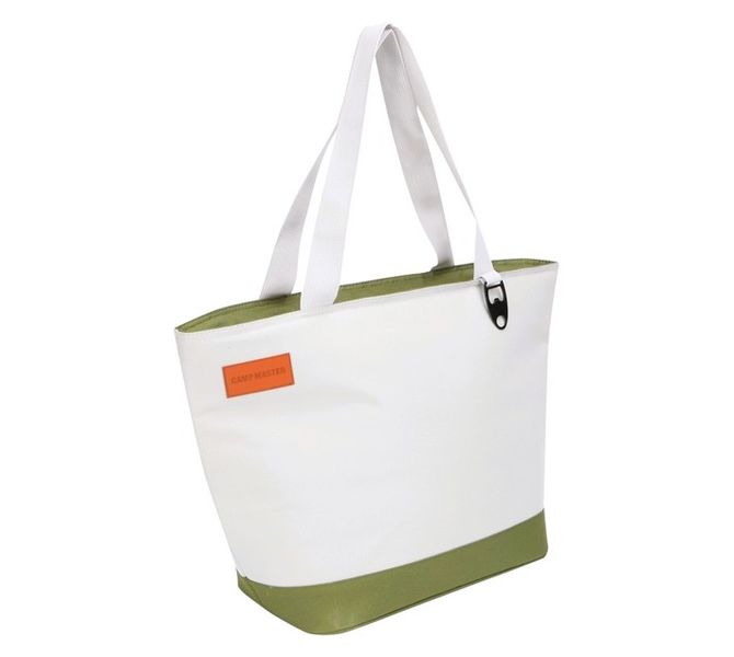 Camp Master Tote Delux Cooler Bag White/Green