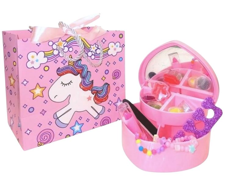 11Piece Kids Heart-Shaped Makeup Set with Gift Bag