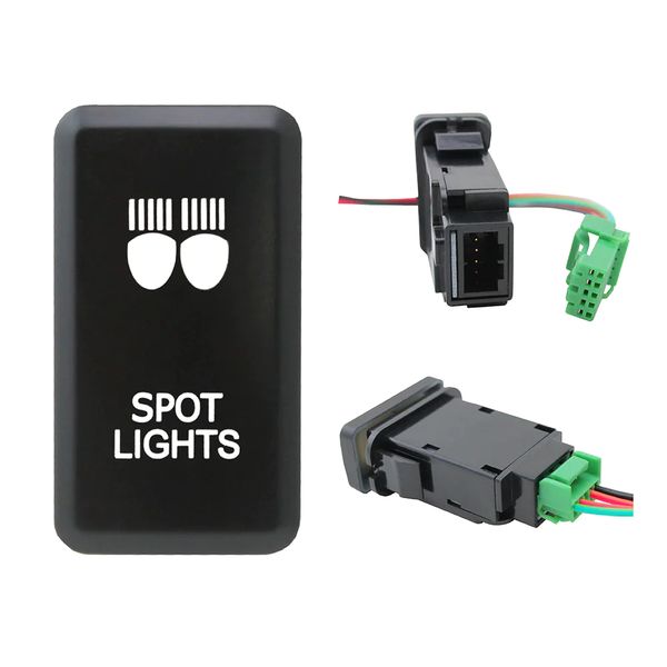 Spot Lights Push Switch 40 x 20mm Compatible with Toyota - Blue