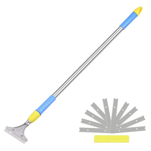 96-165cm Long Scraper Metal Handle Wall Glass Cleaner Tools with Blades