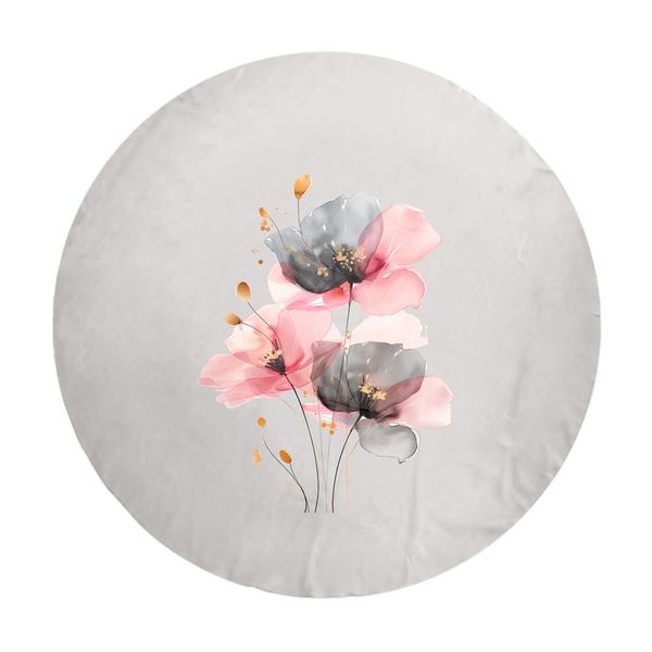 Grey-and-Pink-Poppy-Round-Tablecloth