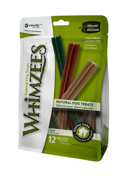 Whimzees Stix Medium Dog Treats - Value Bag (12 pieces)