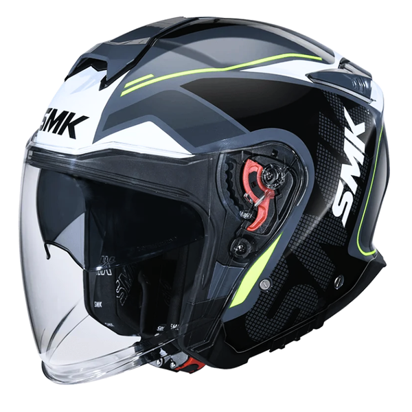 SMK GTJ Tourer Helmet GL614 - Grey/Black/White/Yellow