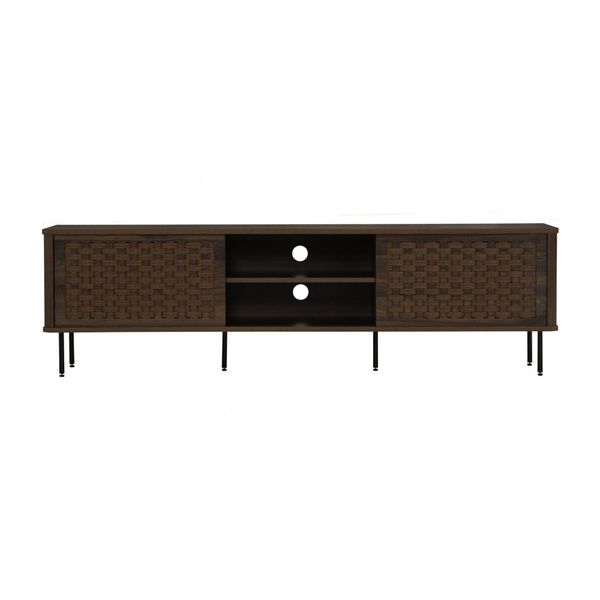 Bragg Krabi 1.6m TV Stand Cabinet, Dark Walnut &amp; Black