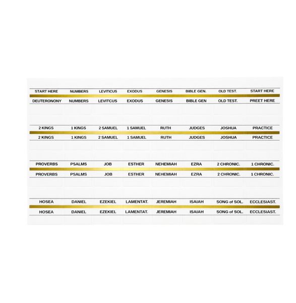 Bible Tabs - Christian Bible Index Bookmark - Gold Edge Trimming