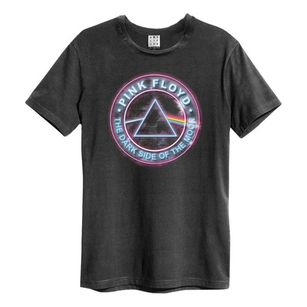 Pink Floyd - Neon Dark Side Amplified Vintage Charcoal T-Shirt