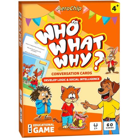 Who What Why Conversation Cards For Kids - Learning Game For Social Skills Image