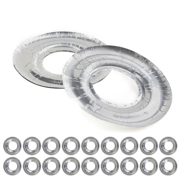 20 Pack 9'' Disposable Aluminum Gas Stove Protector Cooker Cover Liner Mat