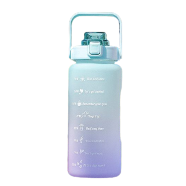 Water Bottle - Motivational Time Makers (with Straw)