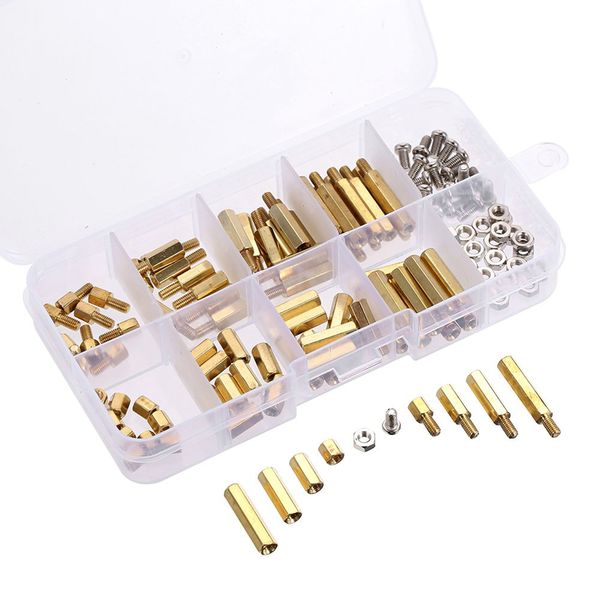Brass Spacer Standoff Assortment Kit, 180Pieces M