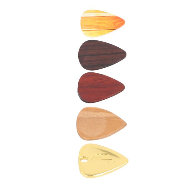Zebra Wood Guitar Pick Box With 5 Pieces Picks