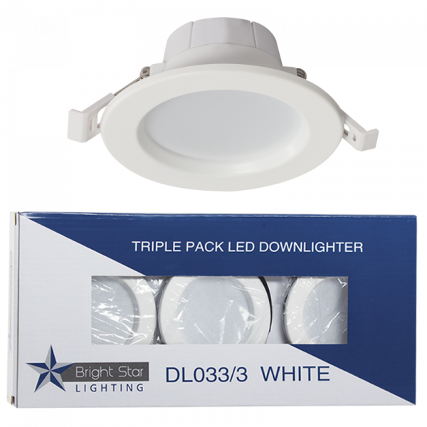 Bright Star Triple Pack 6 Watt LED Downlights in Cool White - DL033