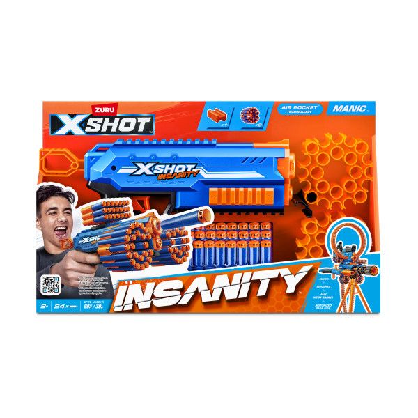 XSHOT Insanity Manic Blaster 24 Darts by ZURU