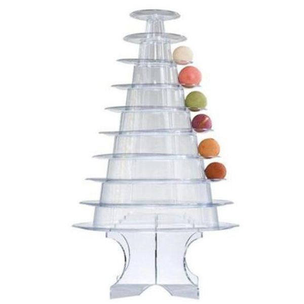 10 Tiers Macaron Tower Macaroon Display Stand Transparent