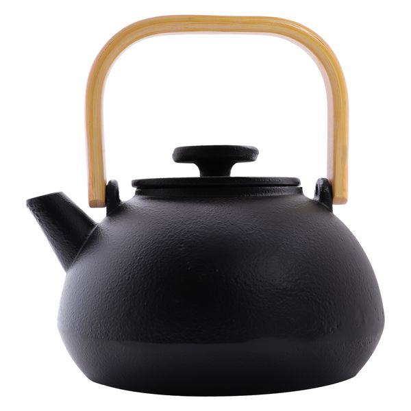 Regent Black C/Iron Nambu Tekki Japanese Teapot with Bamboo Handle - 900ml