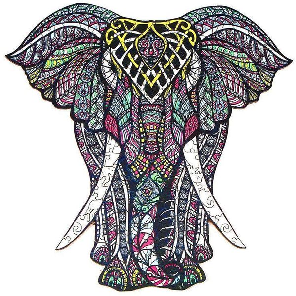 Wooden Jigsaw Puzzles - Elephant Jigsaw Pieces Size A5