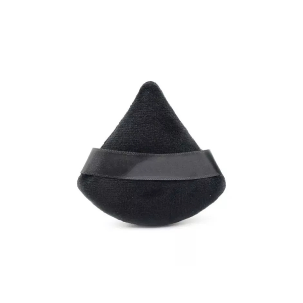 Velour Powder Puff with Case - Elegant Black