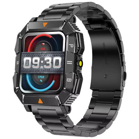 IP67 Waterproof Military Grade Smart Watch With 107+ Sports Modes - Black Image