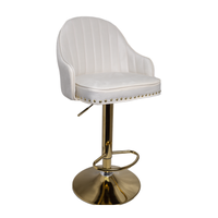 Thiago Bar stool with Gold Frame and Velvet Seat