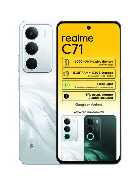 realme C71 Andriod Smartphone - White Swan