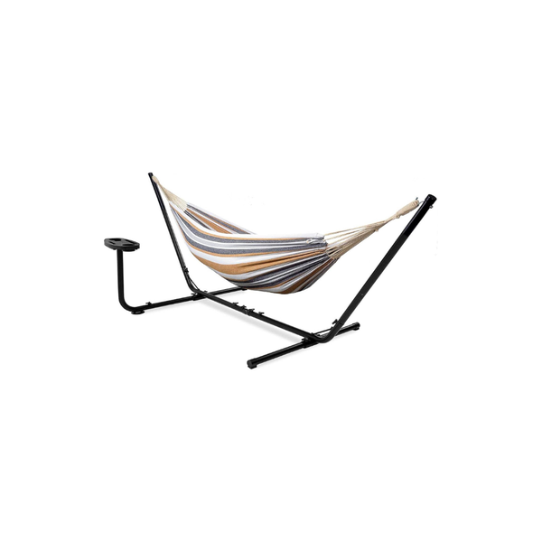 2-Person Hammock with Stand &amp; Cupholder - Portable Outdoor Relaxation Set