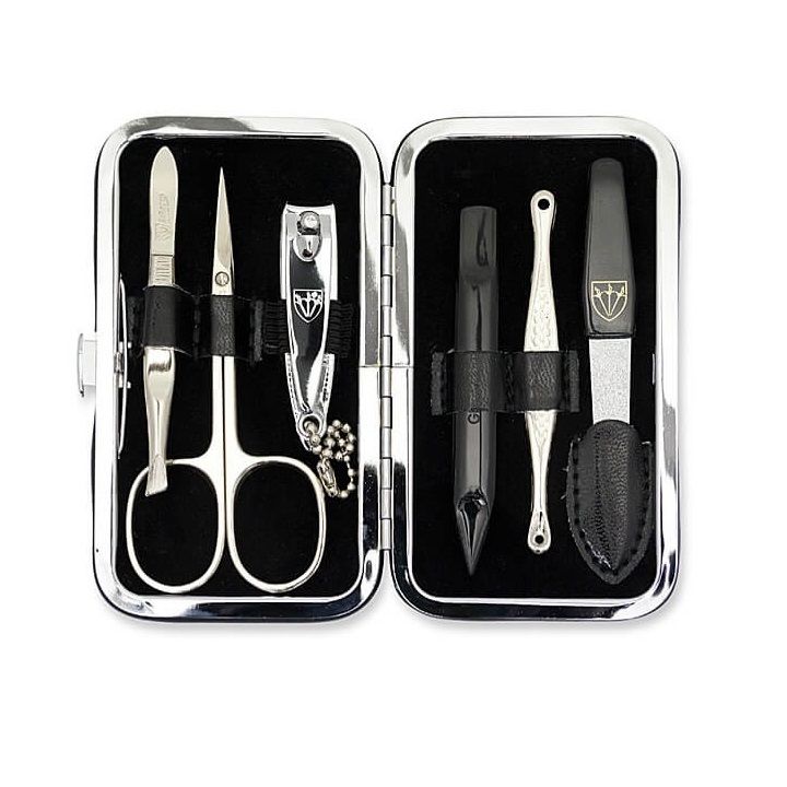 Kellermann 3 Swords Manicure Set Faux Leather Case 7845 Mc N Black 6 