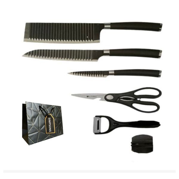 Sleek Design Kitchen Knife Set With Knife Sharpener &amp; Luxury Bag