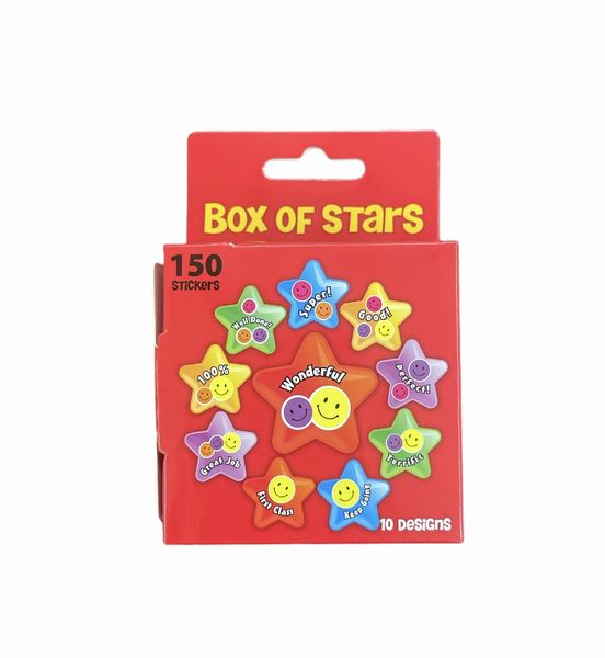 Teacher Stickers Stars Educational 20 Designs 150 Stickers Red- Pack of 2