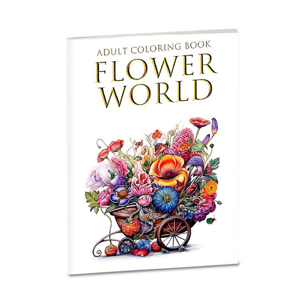 Flower World Colouring Book - 160G Thick A4 Paper Double-Sided Designs Q02