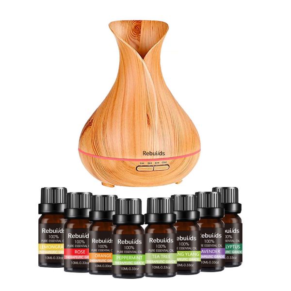 Ultrasonic Diffuser, Humidifier &amp; Purifier 550ml with 8 Essential Oils