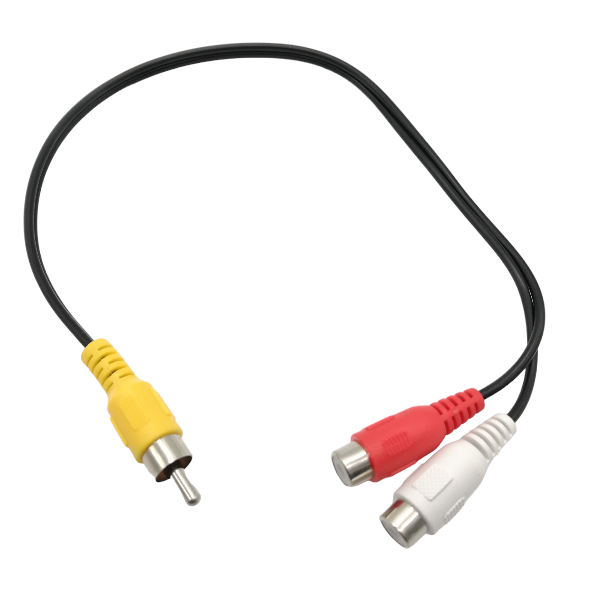 AV 2-In-One Male RCA To 2 Female RCA Connector Cable - Black