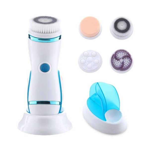 4-in-1 Rechargeable Facial Massager with LED Light Therapy